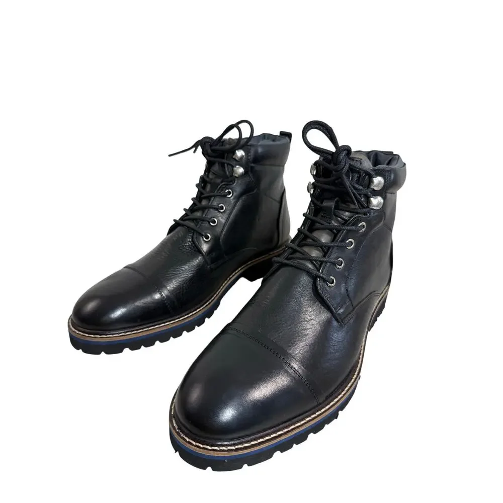 NEW Thomas & Vine Reddick Cap Toe Ankle Boots Men’s 9 Black Genuine Leather